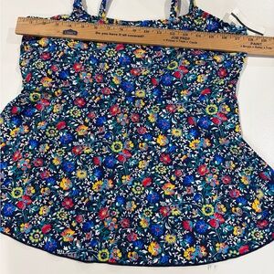 Lands' End Women's Floral Swim Tankini with flared bottom - Multicolor